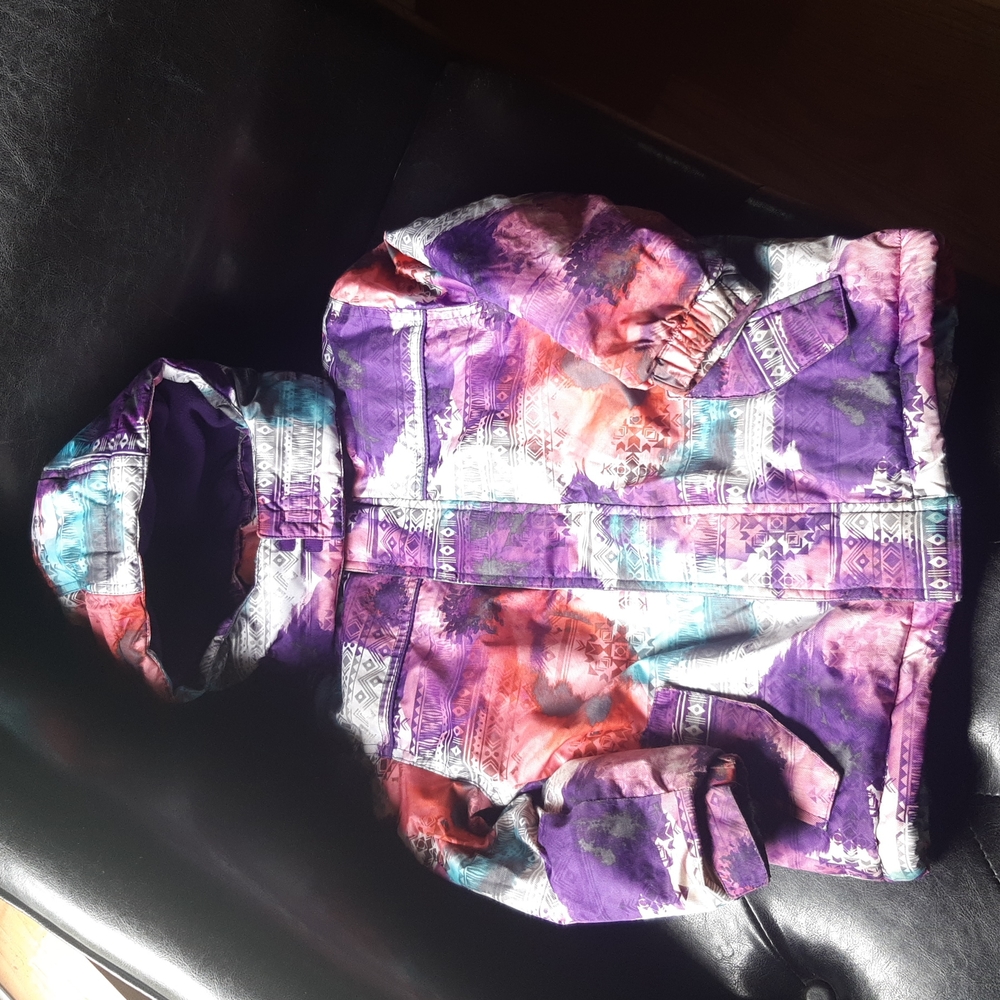 Size 4 Winter Jacket from Athletic Works Purple Pink Blue Girls with hood